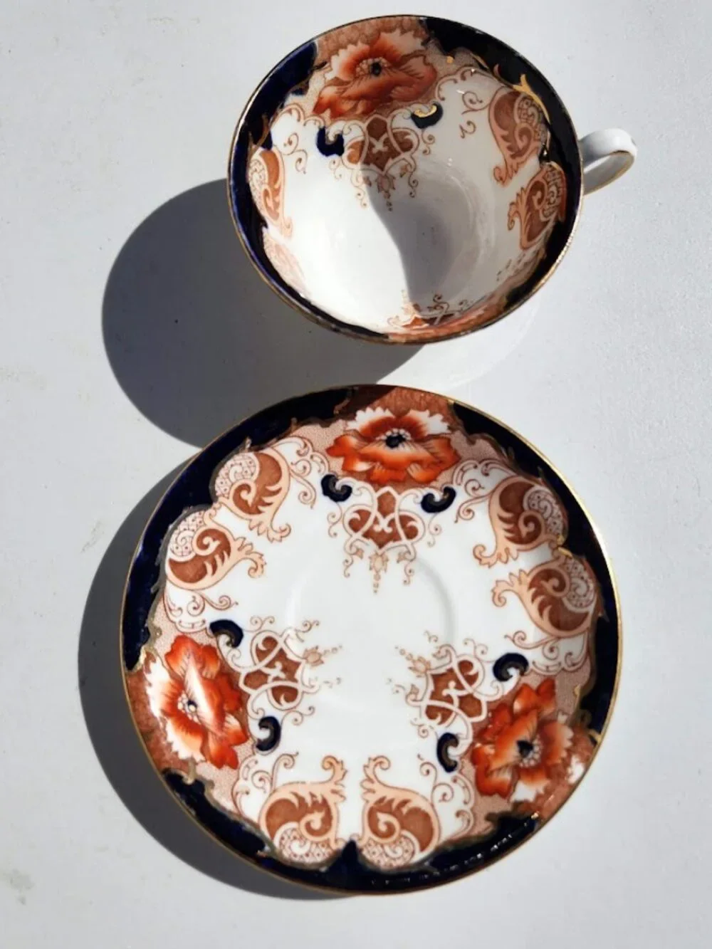 Alfred B Pearce & Co Antique English Bone China Tea Cup Saucer Set Vintage Plate